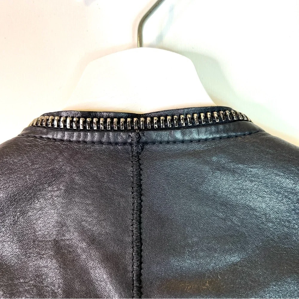 All Saints Calle Blazer Leather Jacket Black Size 00